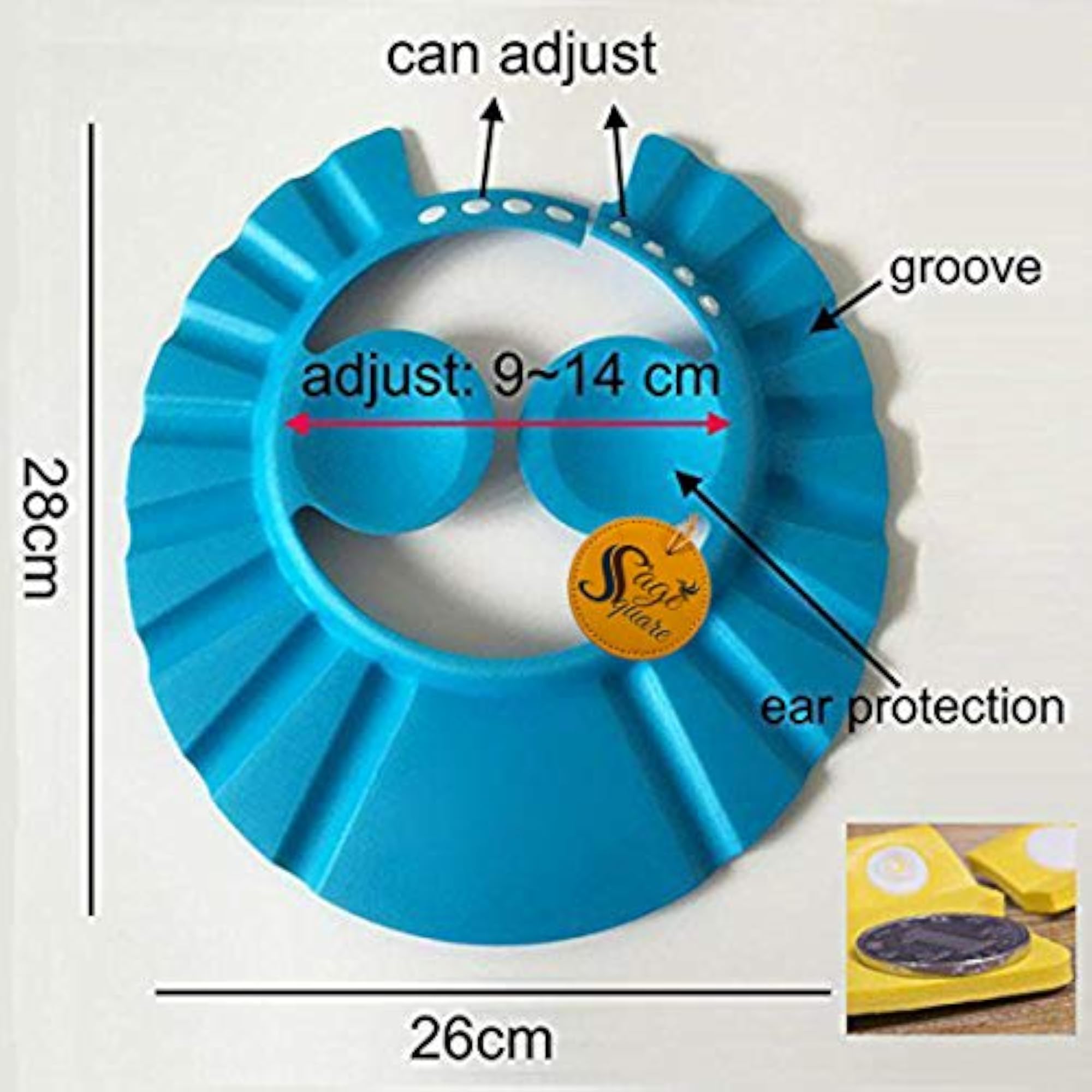 Adjustable Baby Shower Cap with Ear Protector, Pack of 2